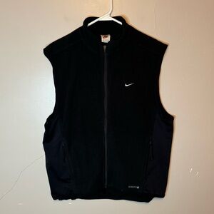 Vintage 90’s Nike Fit Full Zip Up Fleece Vest Black Size XL White Tag